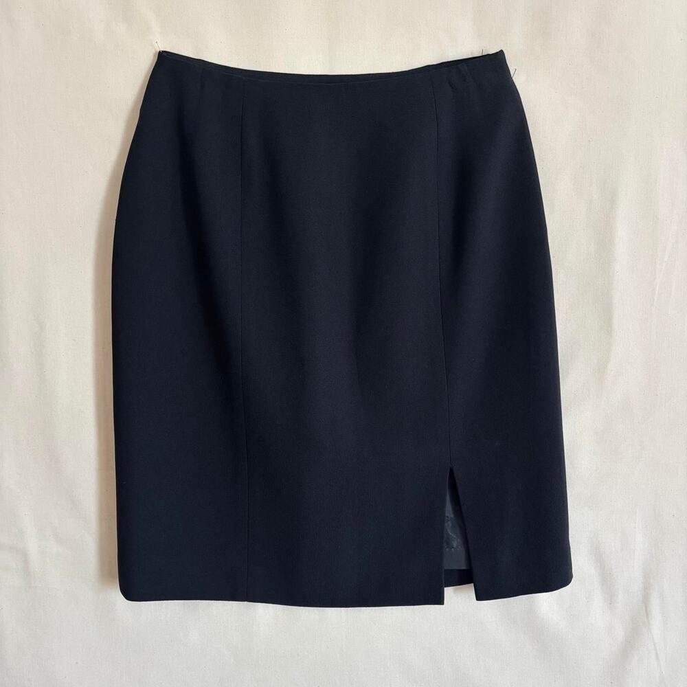 VTG 90s Classic Jones NY Petite Black Wool Mini Fall Skirt Preppy - Size 2